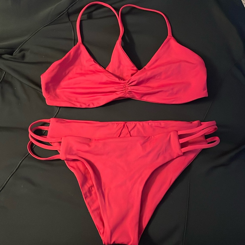 Red Size Small Bikini High Waisted Never Worn